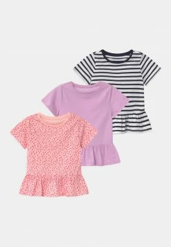 Friboo 3 PACK - T-Shirt Print - Pink/purple/black, Kinder