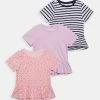 Friboo PEPLUM HEM TEE 3 PACK - T-Shirt Print - Pink - 402_purple - 404_dark Blue - 503, Kinder -FRIBOO Geschäft 1a6045a7da36400a8385b1332054c1da