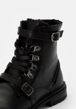 Friboo LEATHER BOOTIES - Schnürstiefelette - Black, Kinder -FRIBOO Geschäft 8551ebe38f9c4275b74b28377f4646b5